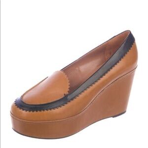 Carven × Robert Clergerie platform wedges brown & black leather
